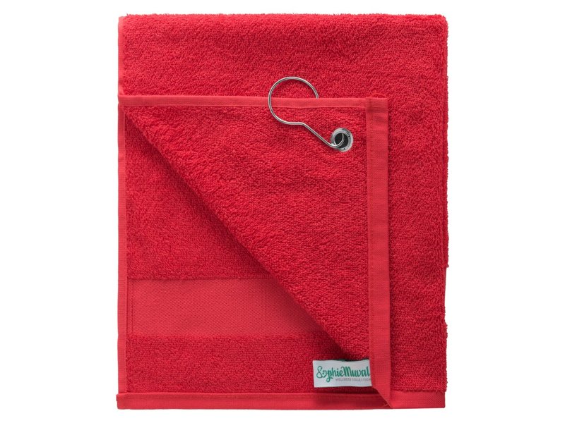 Sophie Muval golfhanddoek met clip, met een band