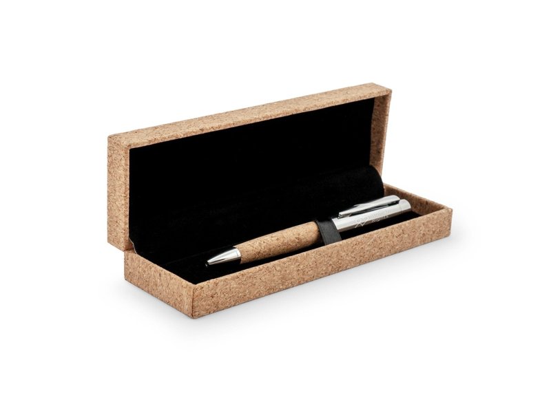 Metalen pen met kurk in geschenkverpakking Metalen pen met kurk in geschenkverpakking