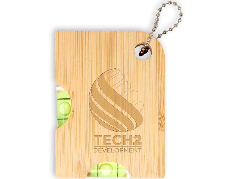 Levo flesopener van bamboe met waterpas 