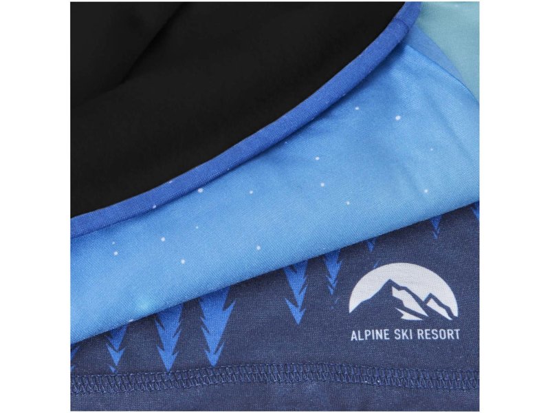 Lara sublimatie multi-scarf met fleecelaag en zomen Lara sublimatie multi-scarf met fleecelaag en zomen