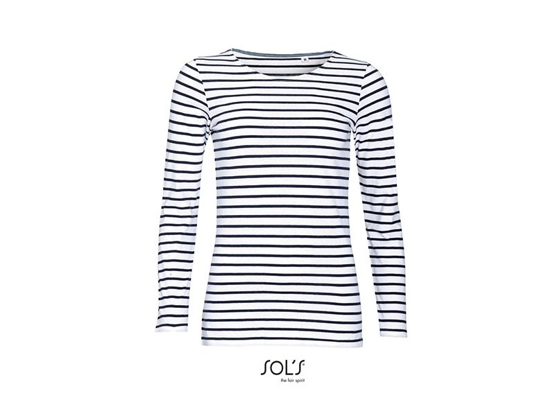 SOL´S - Women´s Long Sleeve Striped T-Shirt Marine