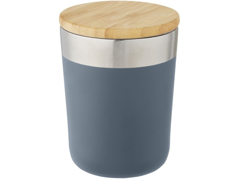 Lagan koperen vacuüm geïsoleerde roestvrijstalen beker van 300 ml met bamboe deksel Lagan koperen vacuüm geïsoleerde roestvrijstalen beker van 300 ml met bamboe deksel