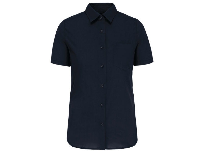 Kariban Dames Poplin Blouse Korte Mouwen