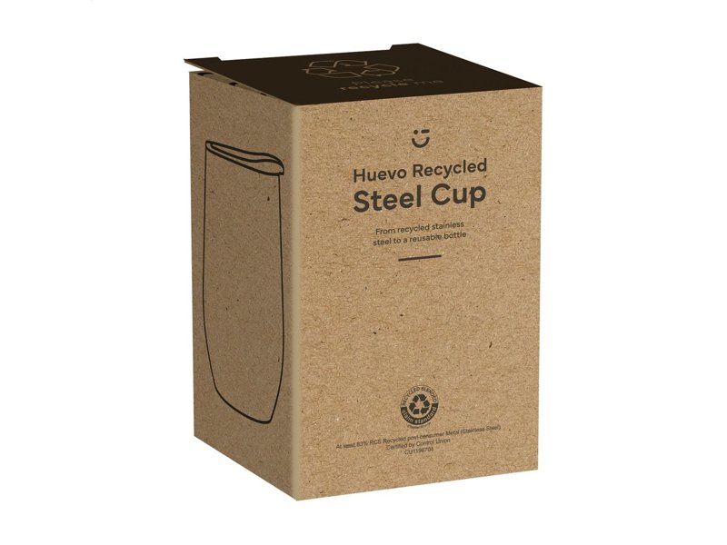 Huevo RCS Recycled Steel Cup 350 ml thermobeker Huevo RCS Recycled Steel Cup 350 ml thermobeker