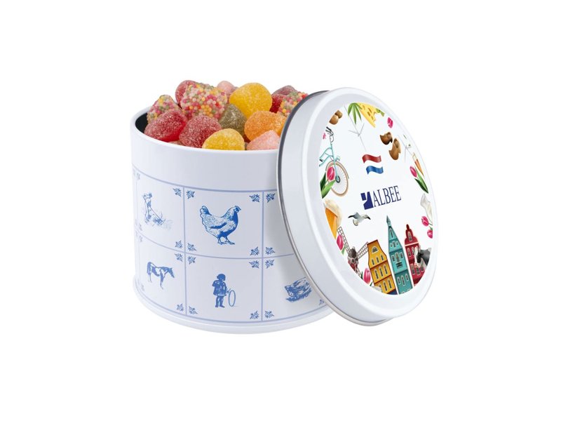 Delftsblauw blik snoep