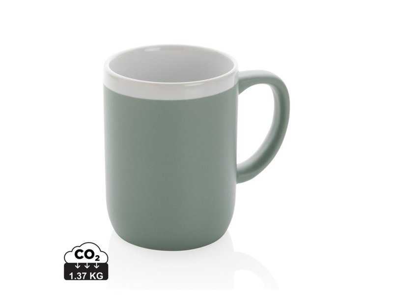 Keramische mok met witte rand