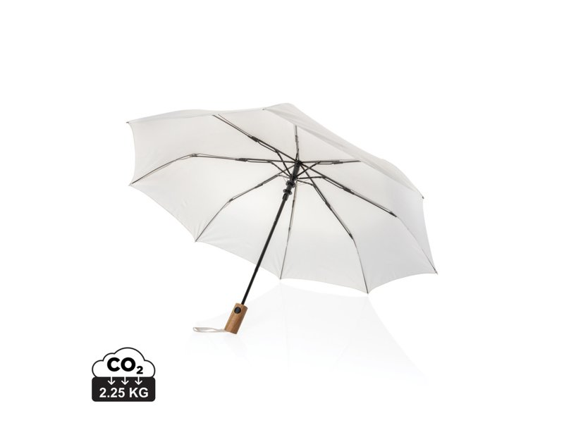 Kaycey 21" AWARE™ RPET Acaciahouten mini auto open paraplu Kaycey 21" AWARE™ RPET Acaciahouten mini auto open paraplu