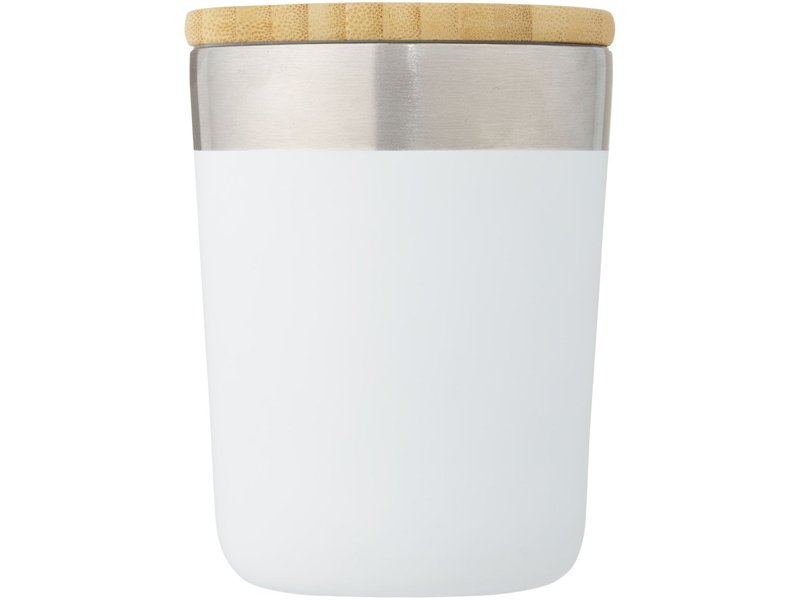 Lagan koperen vacuüm geïsoleerde roestvrijstalen beker van 300 ml met bamboe deksel Lagan koperen vacuüm geïsoleerde roestvrijstalen beker van 300 ml met bamboe deksel