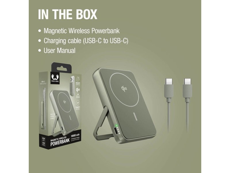 Fresh 'n Rebel Draadloze Powerbank 10000mAh Geschikt voor MagSafe