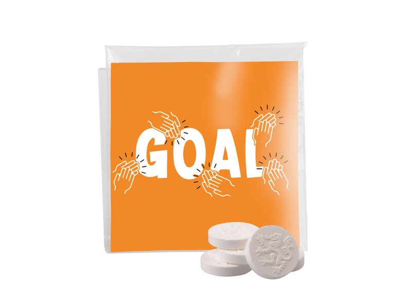 Transparant gevuld zakje snoep