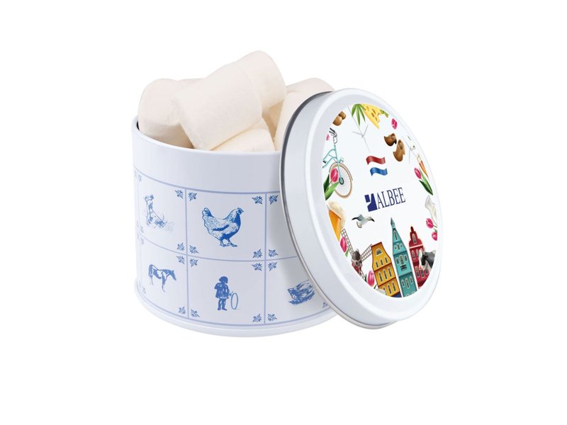 Delftsblauw blik snoep