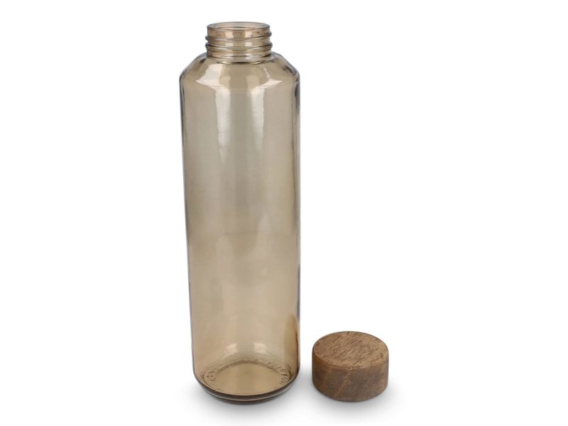 InSideOut Gerecyclede glazen Waterfles ReuuZ met houten dop 650 ml InSideOut Gerecyclede glazen Waterfles ReuuZ met houten dop 650 ml