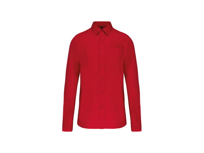 Kariban Heren poplin overhemd lange mouwen