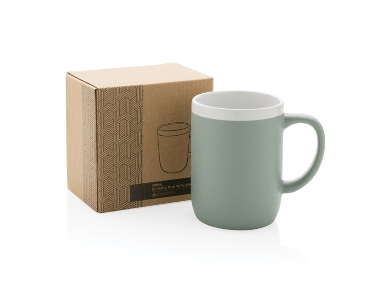 Keramische mok met witte rand