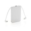 5.000 mAh zakformaat powerbank met geïntegreerde kabels 5.000 mAh zakformaat powerbank met geïntegreerde kabels