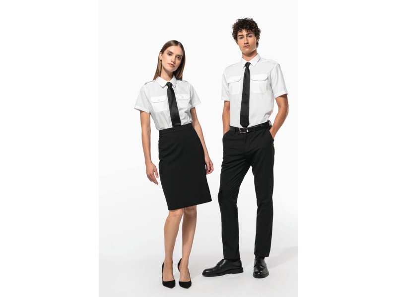 Kariban Damespilootoverhemd korte mouwen