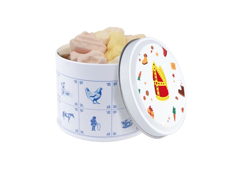 Delftsblauw blik snoep