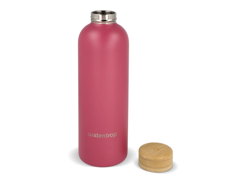 Waterdrop Roestvrijstalen Fles met Bamboe dop 600ml Waterdrop Roestvrijstalen Fles met Bamboe dop 600ml