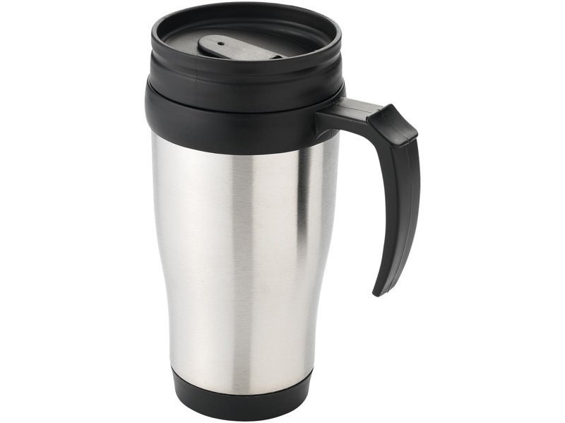 Handige thermosbeker met handvat, snel met eigen logo leverbaar Handige thermosbeker met handvat, snel met eigen logo leverbaar