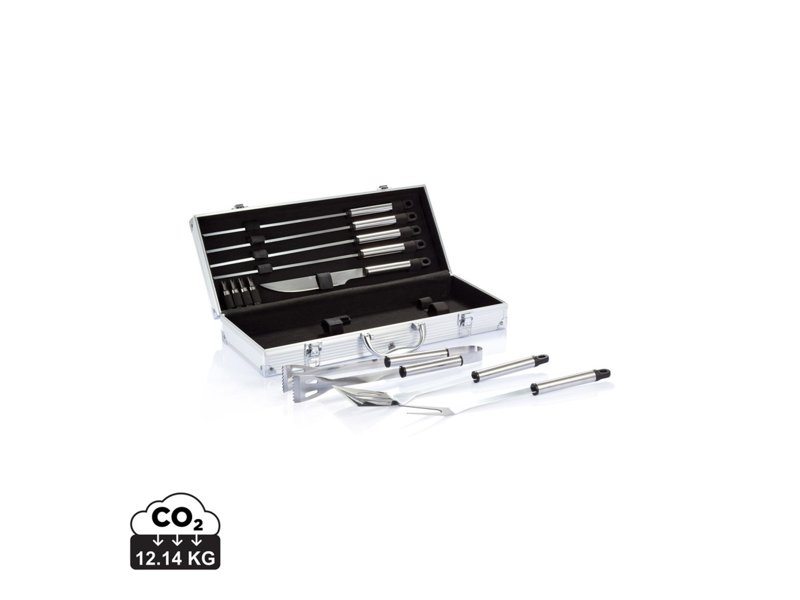 12-delige barbecue set in aluminium koffer 12-delige barbecue set in aluminium koffer