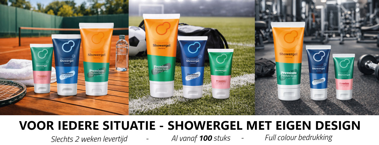 Showergel met eigen logo/design