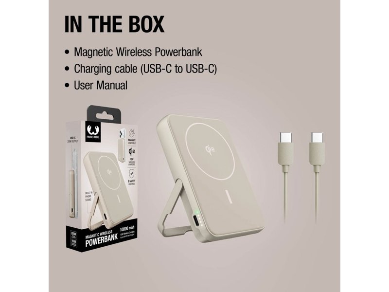 Fresh 'n Rebel Draadloze Powerbank 10000mAh Geschikt voor MagSafe
