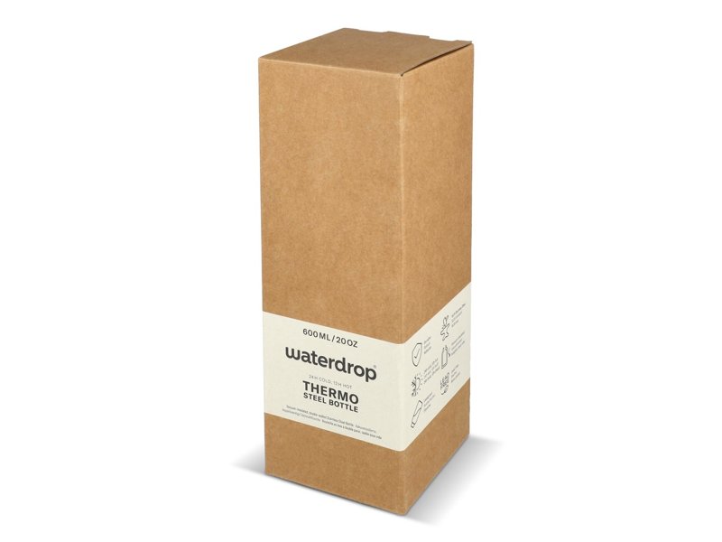 Waterdrop Roestvrijstalen Fles met Bamboe dop 600ml Waterdrop Roestvrijstalen Fles met Bamboe dop 600ml