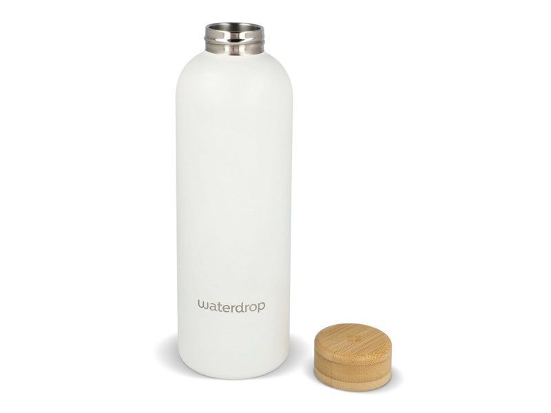 Waterdrop Roestvrijstalen Fles met Bamboe dop 600ml Waterdrop Roestvrijstalen Fles met Bamboe dop 600ml