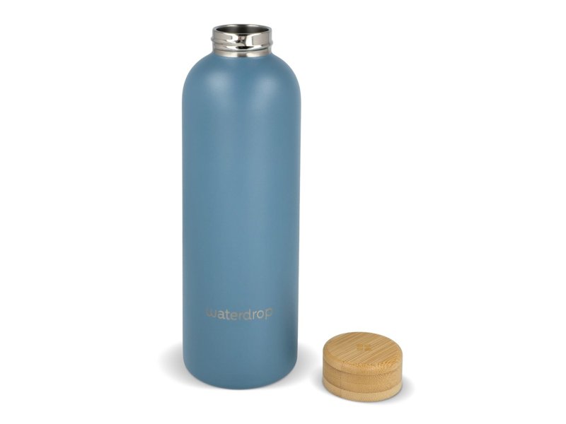 Waterdrop Roestvrijstalen Fles met Bamboe dop 600ml Waterdrop Roestvrijstalen Fles met Bamboe dop 600ml