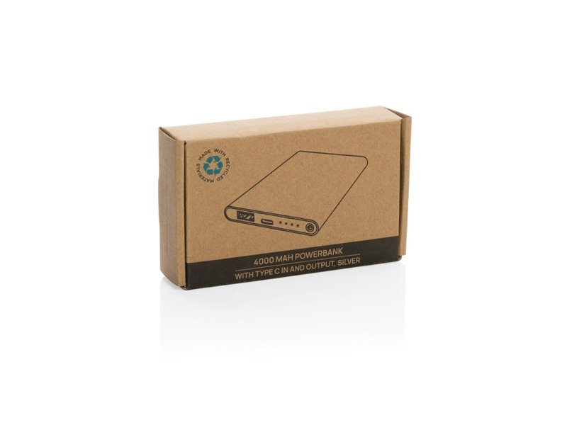 RCS gerecycled plastic/alu 4000 mah powerbank met type C