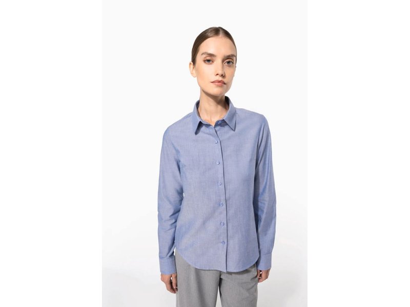 Kariban Dames oxford blouse lange mouwen Kariban Dames oxford blouse lange mouwen