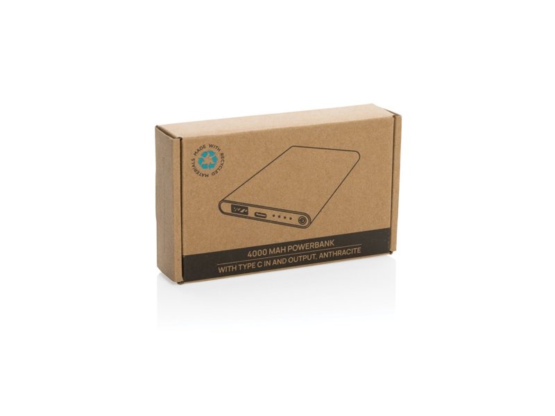 RCS gerecycled plastic/alu 4000 mah powerbank met type C