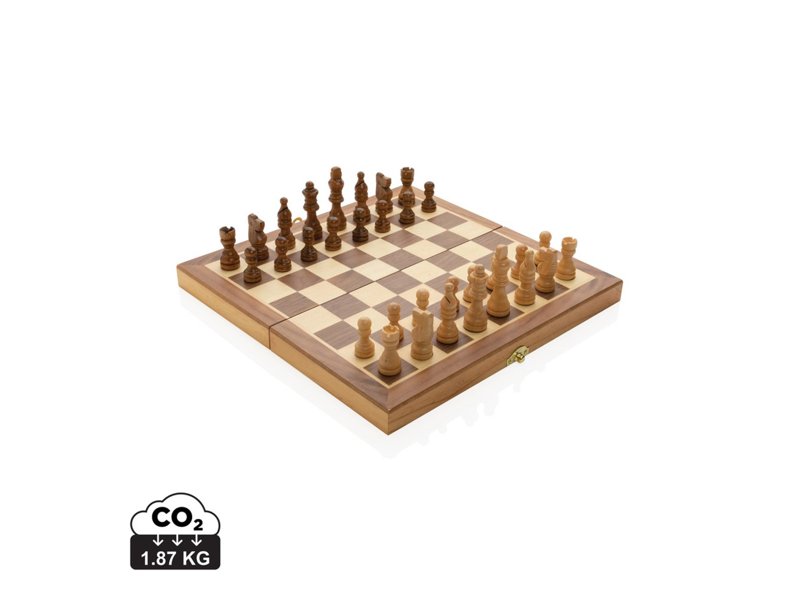 Luxe houten opvouwbaar schaakspel Luxe houten opvouwbaar schaakspel