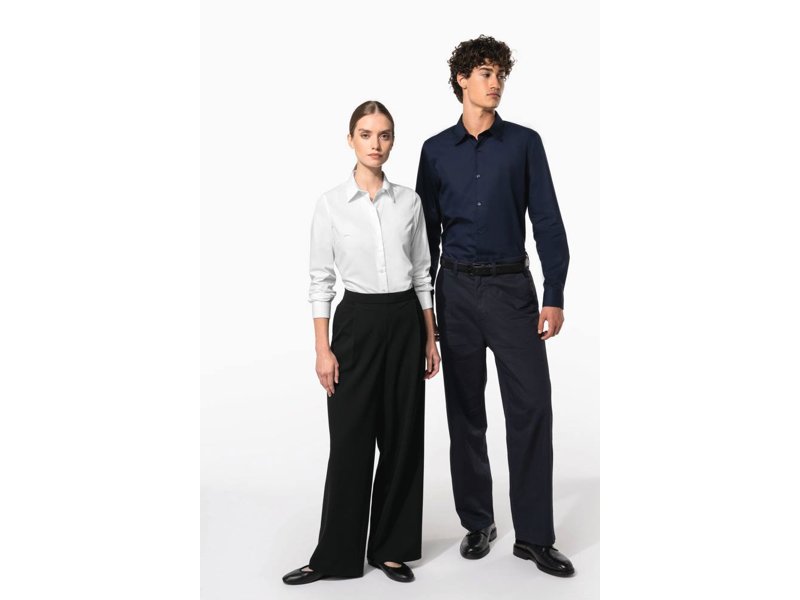 Kariban Herenoverhemd in popeline met lange mouwen