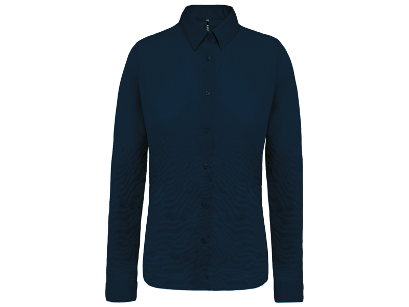 Kariban Damesblouse in popeline met lange mouwen