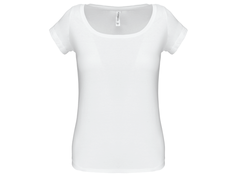 Kariban  Dames-t-shirt korte mouwen met boothals Kariban  Dames-t-shirt korte mouwen met boothals