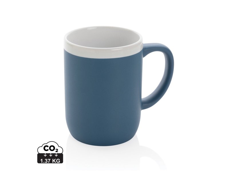 Keramische mok met witte rand