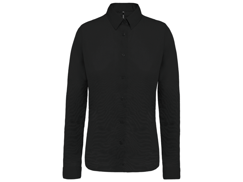 Kariban Damesblouse in popeline met lange mouwen
