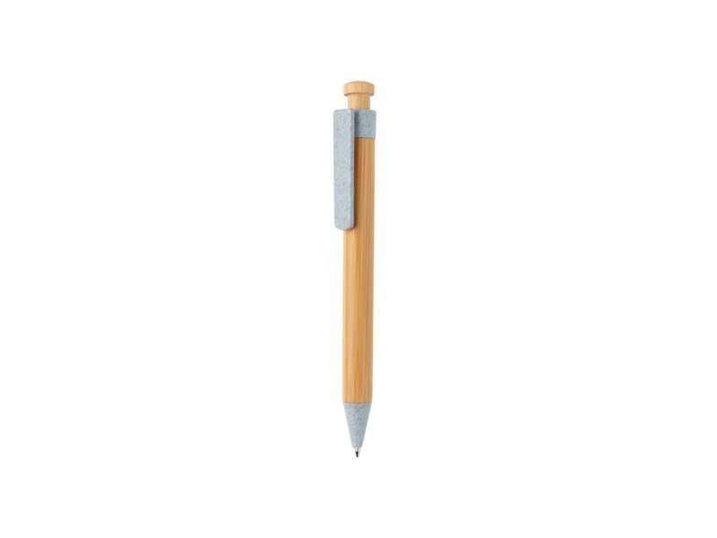 Bamboe pen met tarwestro clip Bamboe pen met tarwestro clip