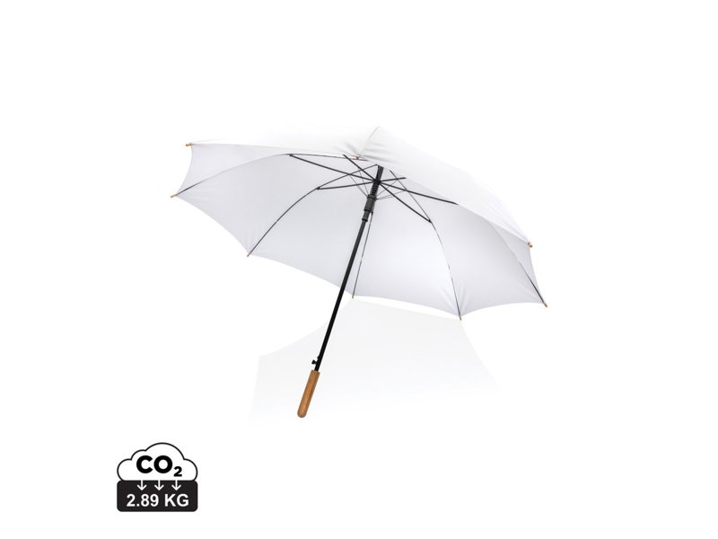 27" Impact AWARE™ RPET 190T auto open bamboe paraplu