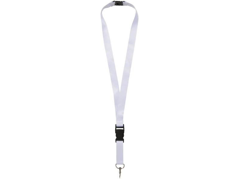 Balta gerecyclede PET lanyard met veiligheidsgesp