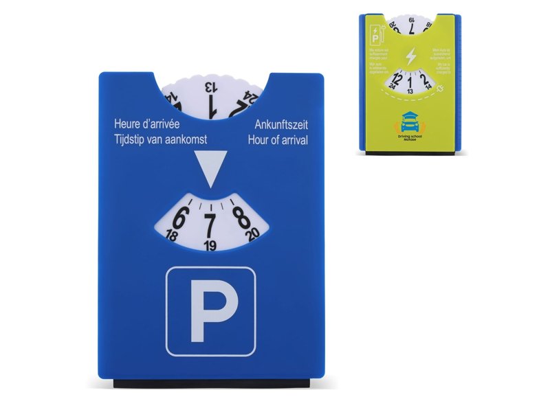 Parkeerschijf ijskrabber blauw groen