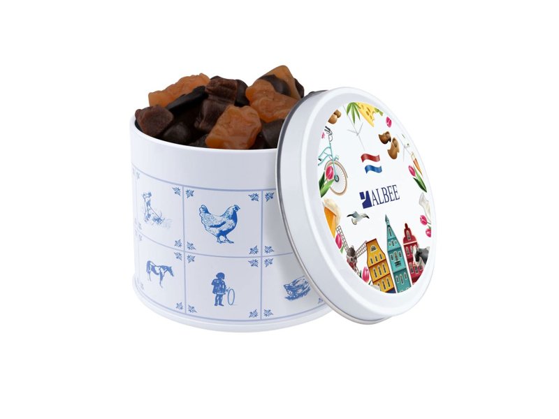 Delftsblauw blik snoep