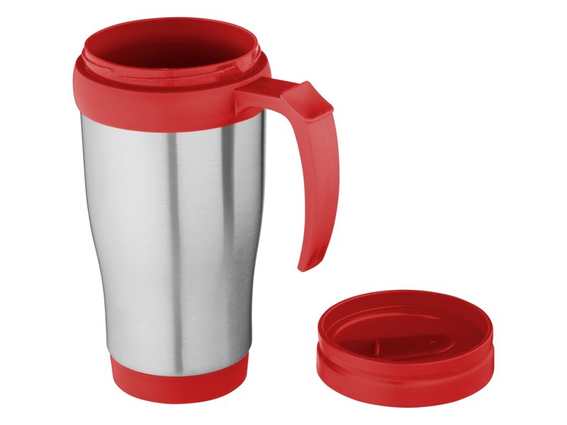 Handige thermosbeker met handvat, snel met eigen logo leverbaar Handige thermosbeker met handvat, snel met eigen logo leverbaar