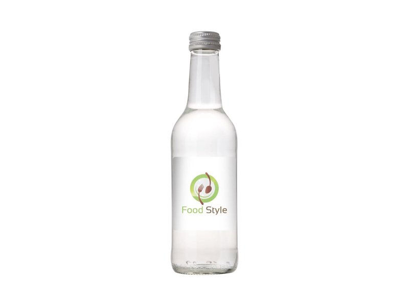 Glazen fles met 330 ml bronwater