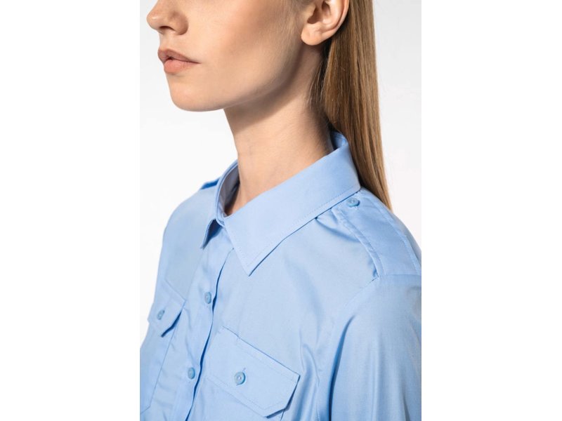 Kariban Damespilootoverhemd lange mouwen