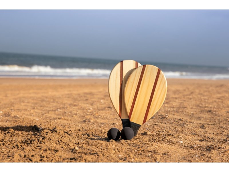 Houten frescobol tennis set