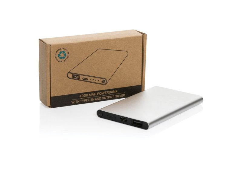 RCS gerecycled plastic/alu 4000 mah powerbank met type C