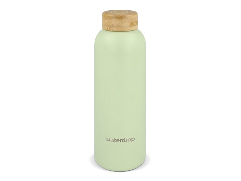 Waterdrop Roestvrijstalen Fles met Bamboe dop 600ml Waterdrop Roestvrijstalen Fles met Bamboe dop 600ml