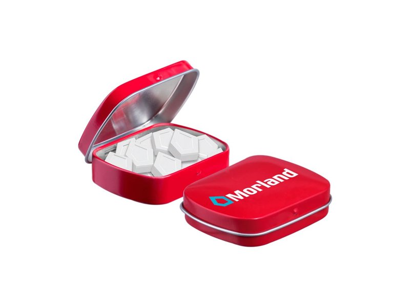 Mini scharnierblikje logo mints